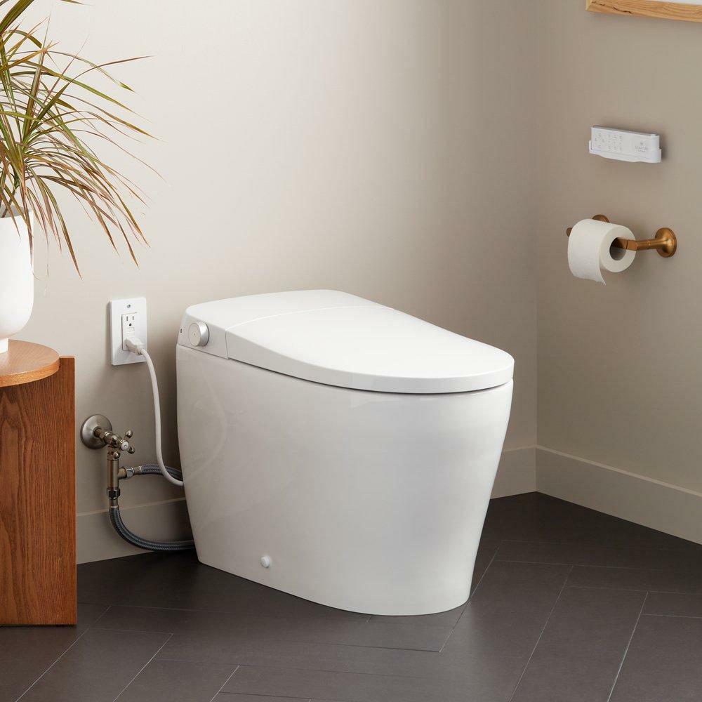 1.0 Gpf Elongated 1 Piece Toilet With Bidet In White Residential Toilets