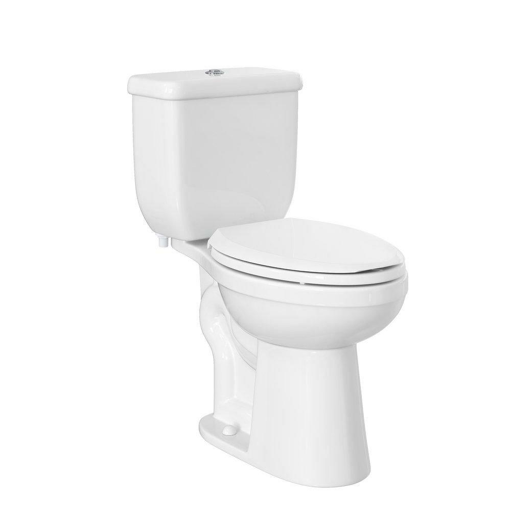 1.1 Gpf/1.6 Gpf Dual Flush Elongated Two Piece Toilet In White Residential Toilets