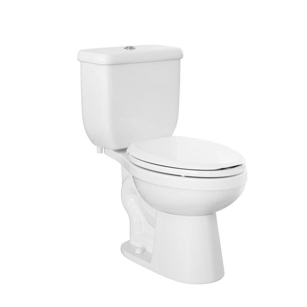 1.1 Gpf/1.6 Gpf Dual Flush Elongated Two Piece Toilet In White Residential Toilets