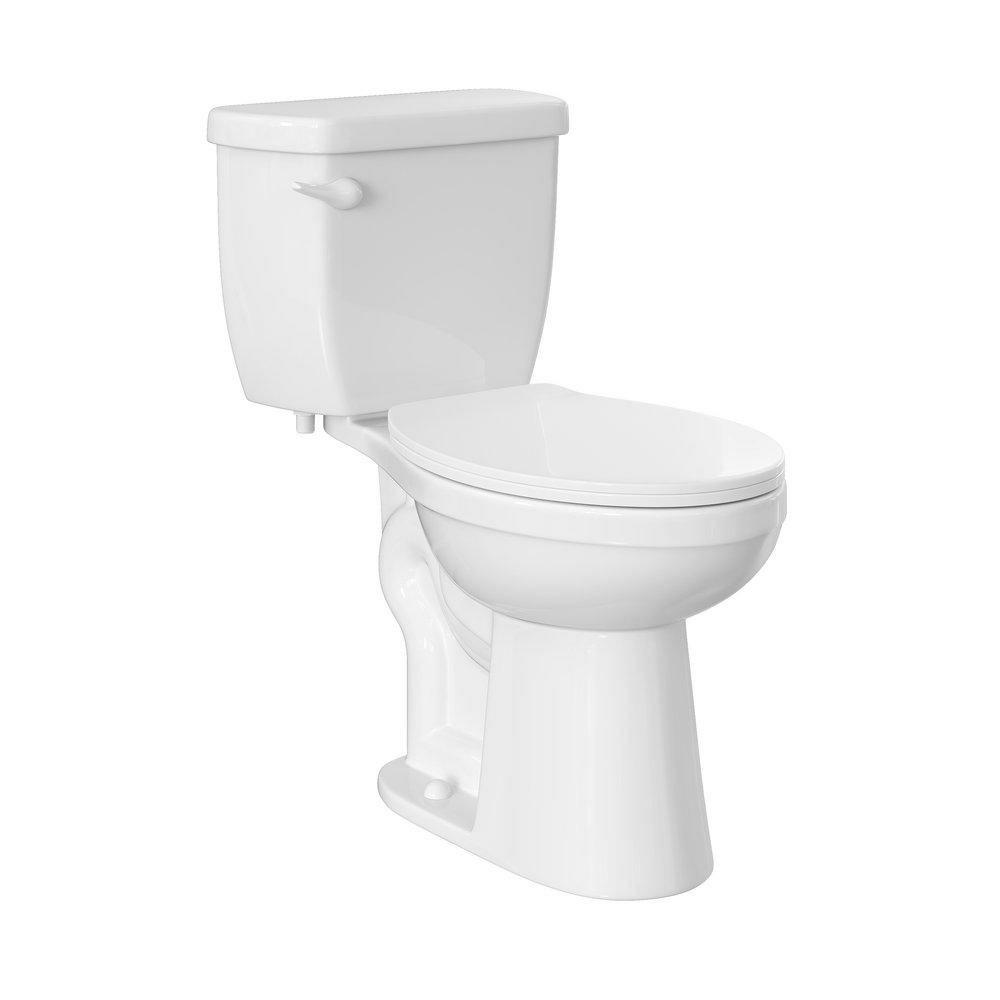 1.28 Gpf Elongated Ada Two Piece Complete Toilet In White (Seat, Wax Ring & Closet Bolts Included) Residential Toilets White