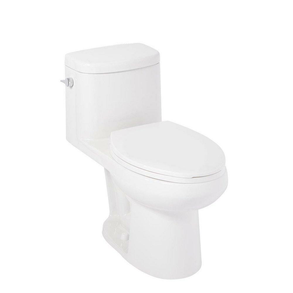 1.28 Gpf Elongated One Piece Toilet In White Residential Toilets White