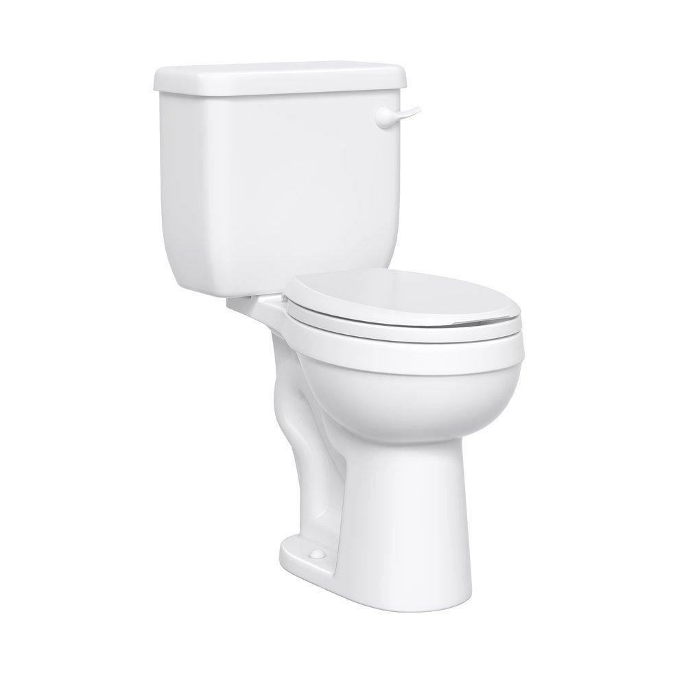 1.28 Gpf Elongated Two Piece Toilet In White Residential Toilets