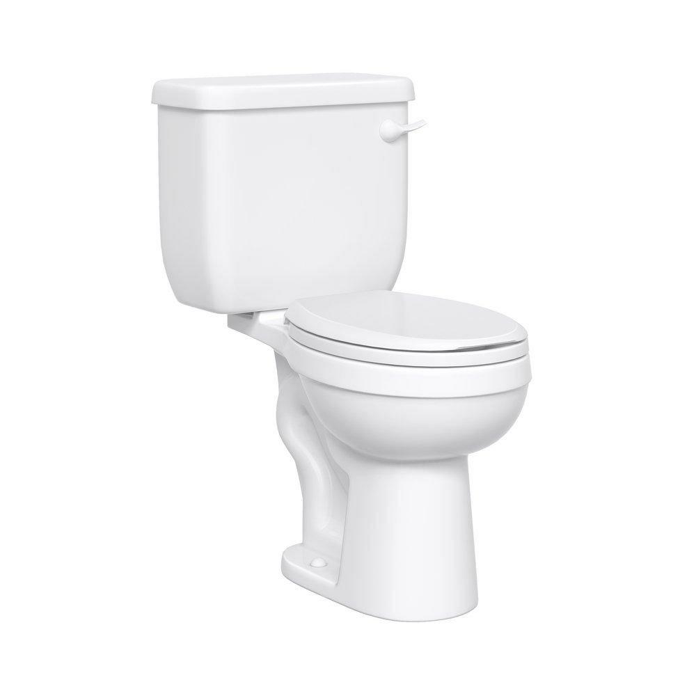 1.28 Gpf Elongated Two Piece Toilet In White With Right Hand Lever Residential Toilets