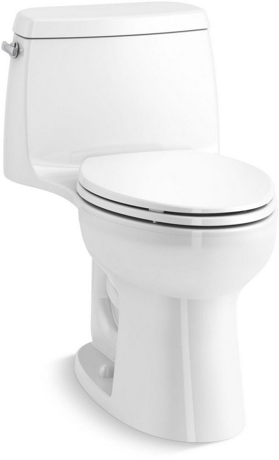 1.6 Gpf Elongated Floor Mount One Piece Toilet In White Residential Toilets White