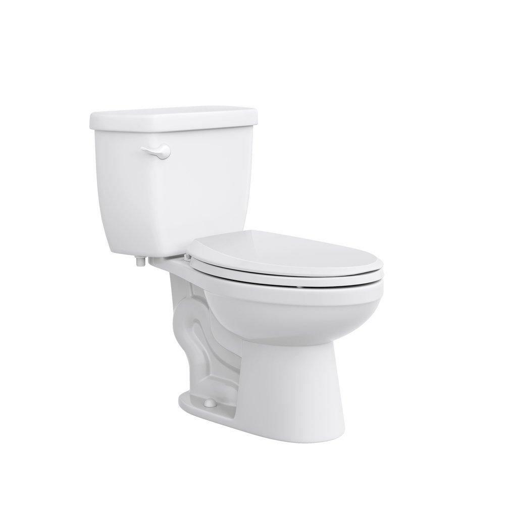 1.6 Gpf Elongated Two Piece Toilet In White Residential Toilets