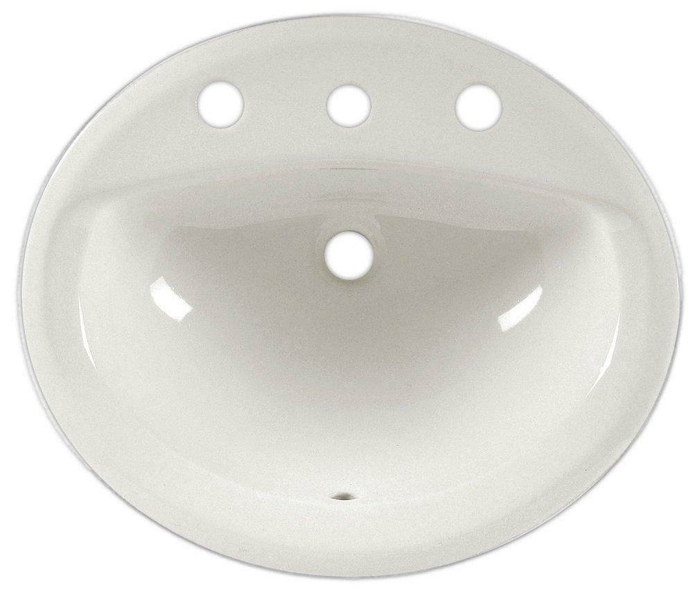 20-3/8 X 17-3/8 In. Oval Drop-In Bathroom Sink In White Bathroom Sinks White