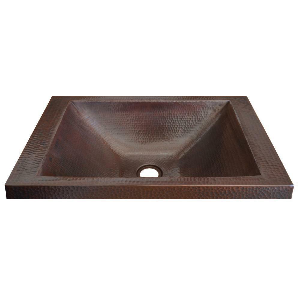 20 X 13 In. Rectangular Drop-In Bathroom Sink In Antique Copper Bathroom Sinks Antique Copper