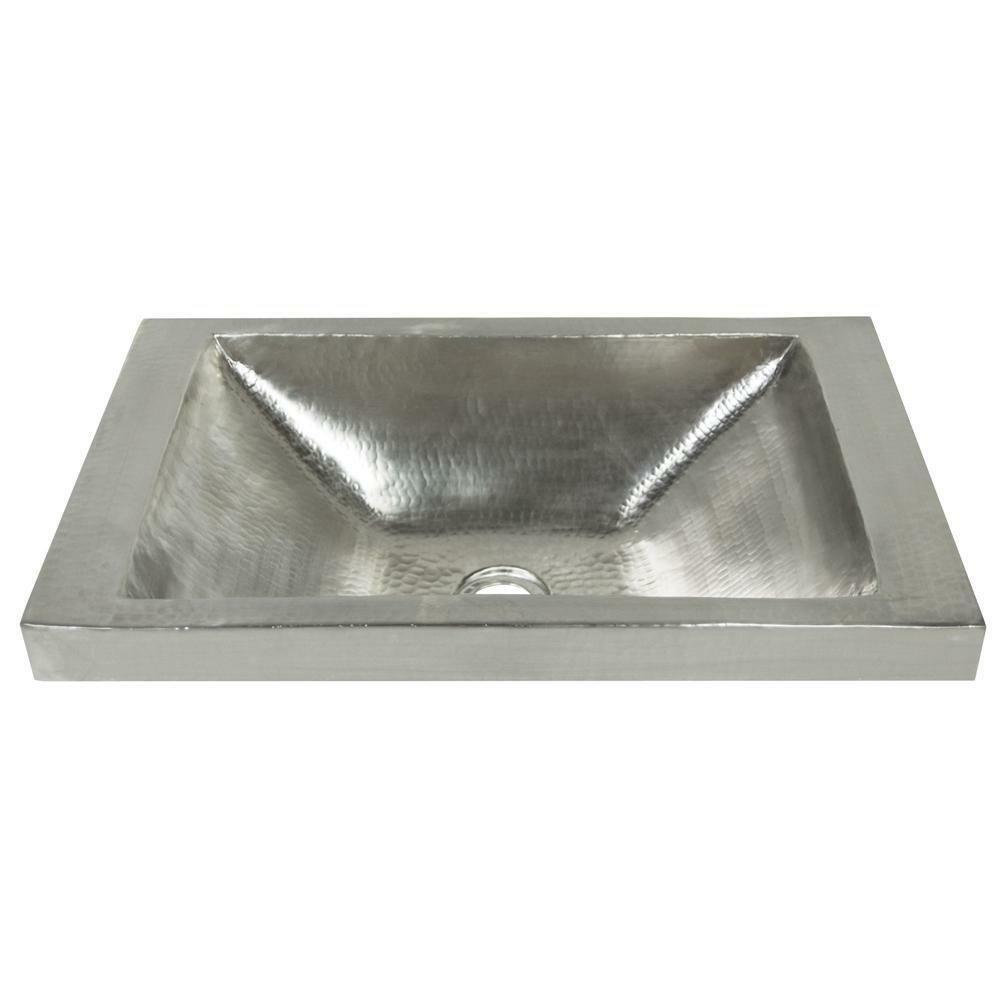 20 X 13 In. Rectangular Drop-In Bathroom Sink In Brushed Nickel Bathroom Sinks Brushed Nickel