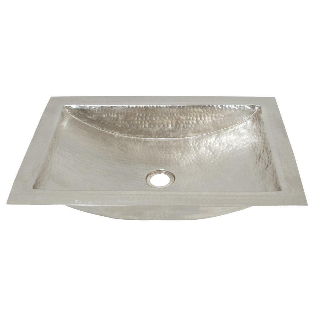 21 X 15 In. Rectangular Undermount Bathroom Sink In Brushed Nickel Bathroom Sinks Brushed Nickel