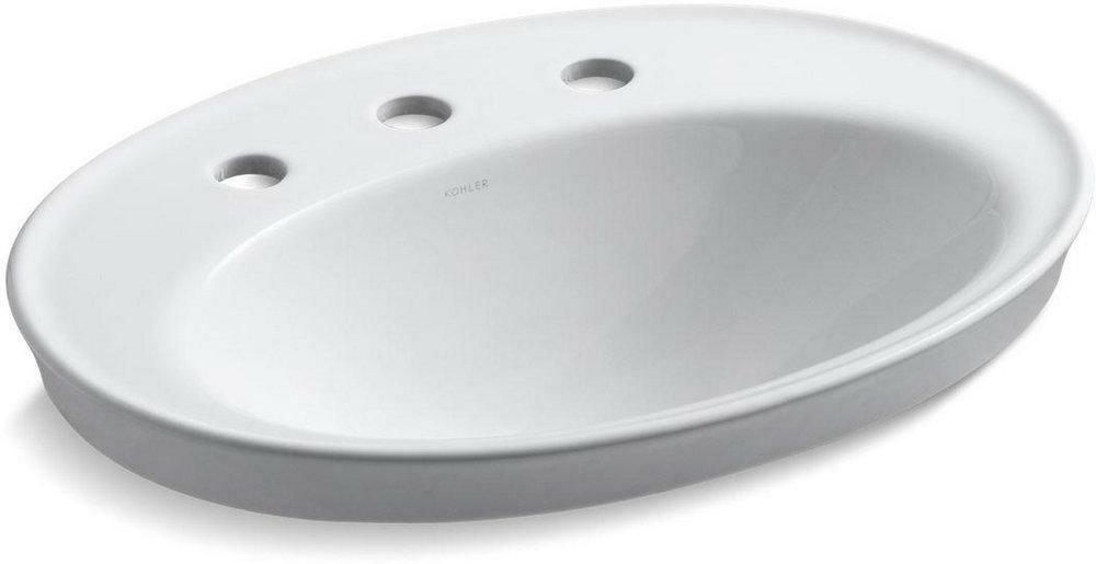 22-1/8 X 16-1/4 In. Oval Drop-In Bathroom Sink In White White