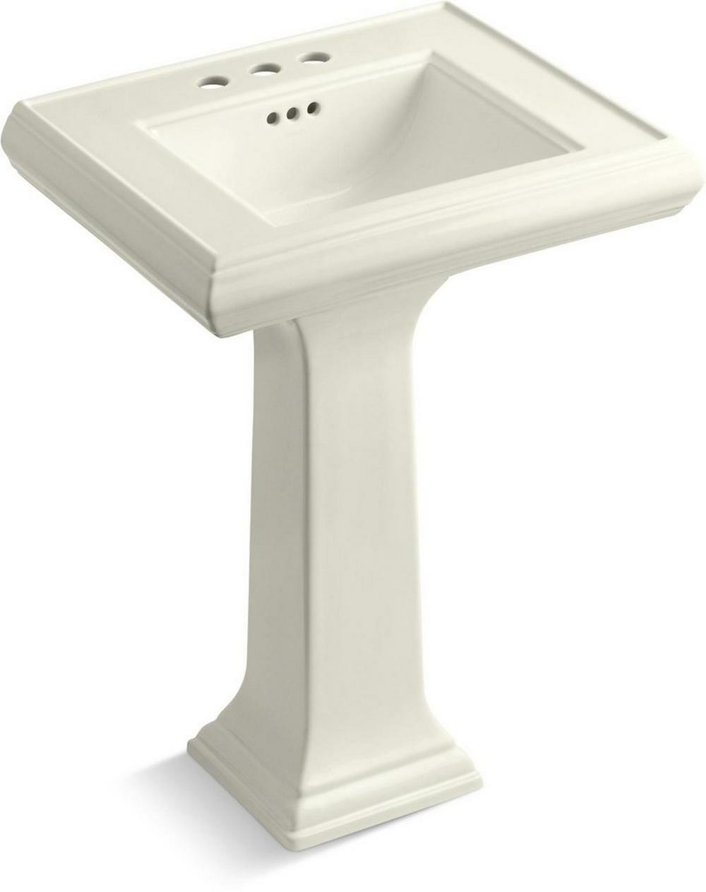 24-3/16 X 19-7/8 In. Rectangular Pedestal Sink And Base In Biscuit Bathroom Sinks Biscuit