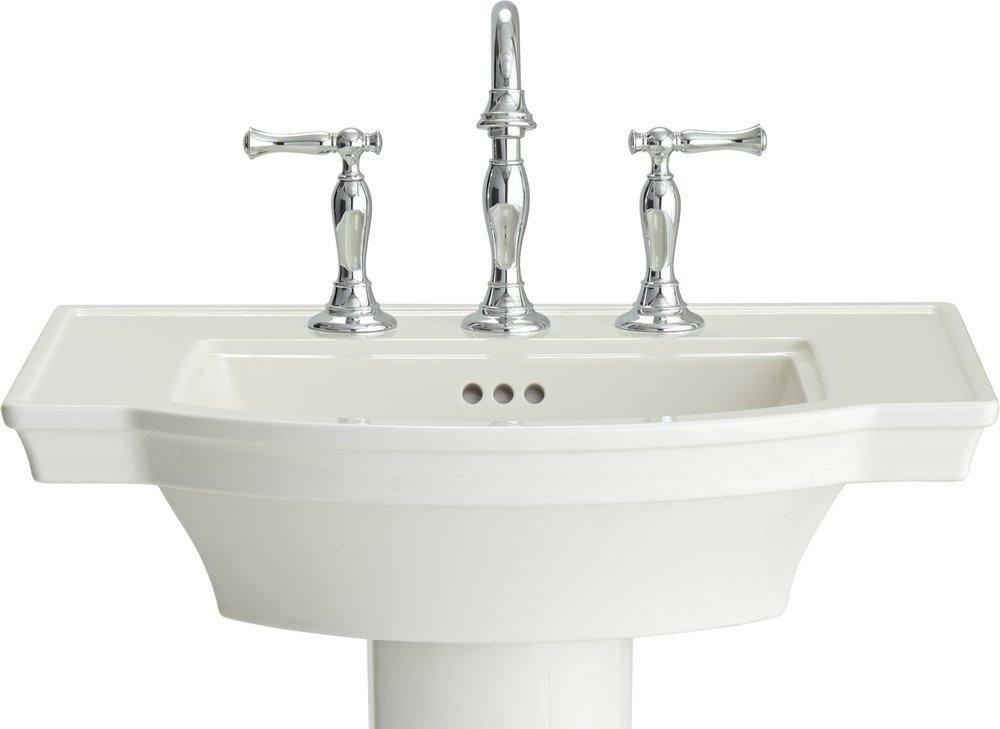 24 X 20 In. Rectangular Pedestal Bathroom Sink In White Bathroom Sinks White