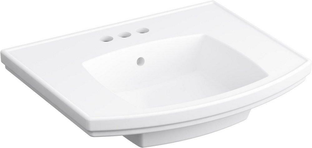 24 X 20 In. Rectangular Pedestal Bathroom Sink In White Bathroom Sinks White