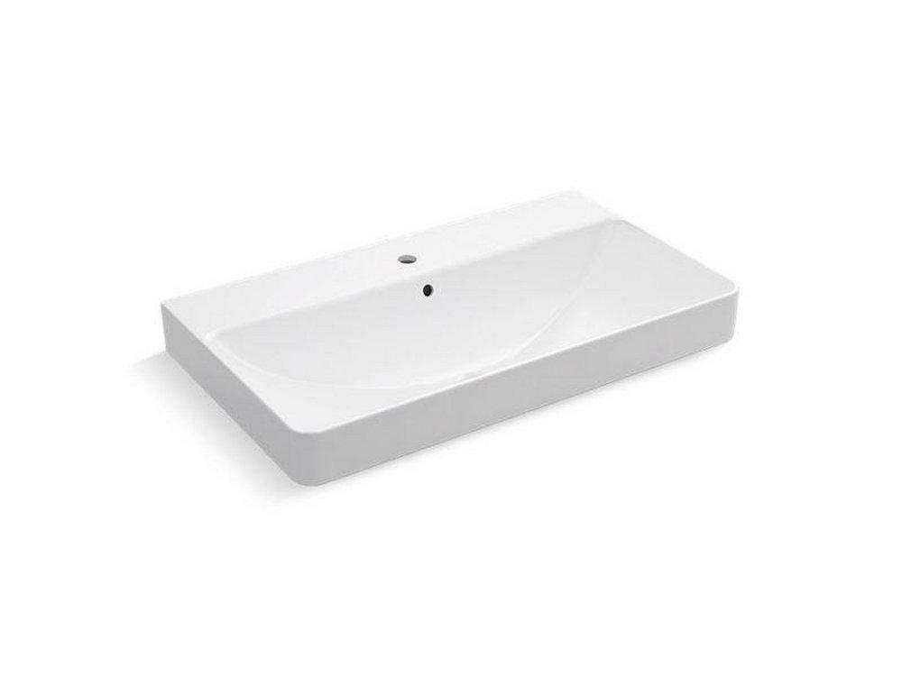 35-7/16 X 20-1/2 In. Rectangular Dual Mount Bathroom Sink In White Bathroom Sinks White