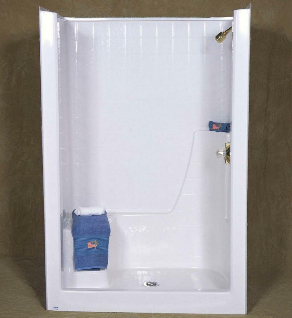 36 X 48 In. Shower With Right Hand Seat In White Bathtubs & Showers White