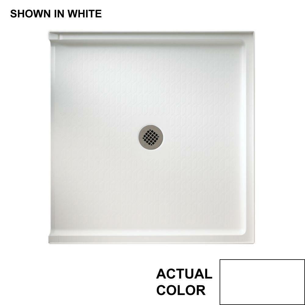 37 In. X 38 In. Shower Base With Center Drain In White Bathtubs & Showers White