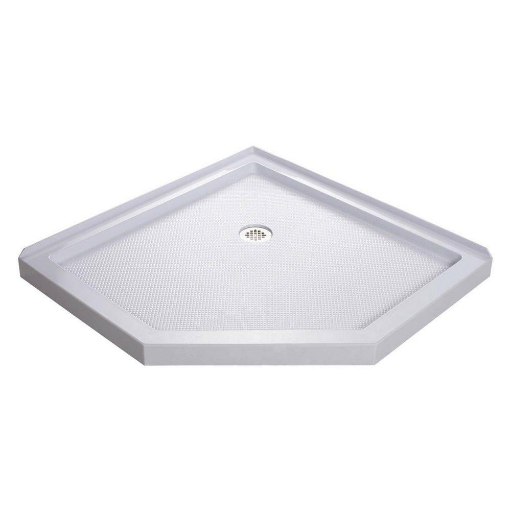 42 In. X 42 In. Shower Base With Corner Drain In White Bathtubs & Showers White