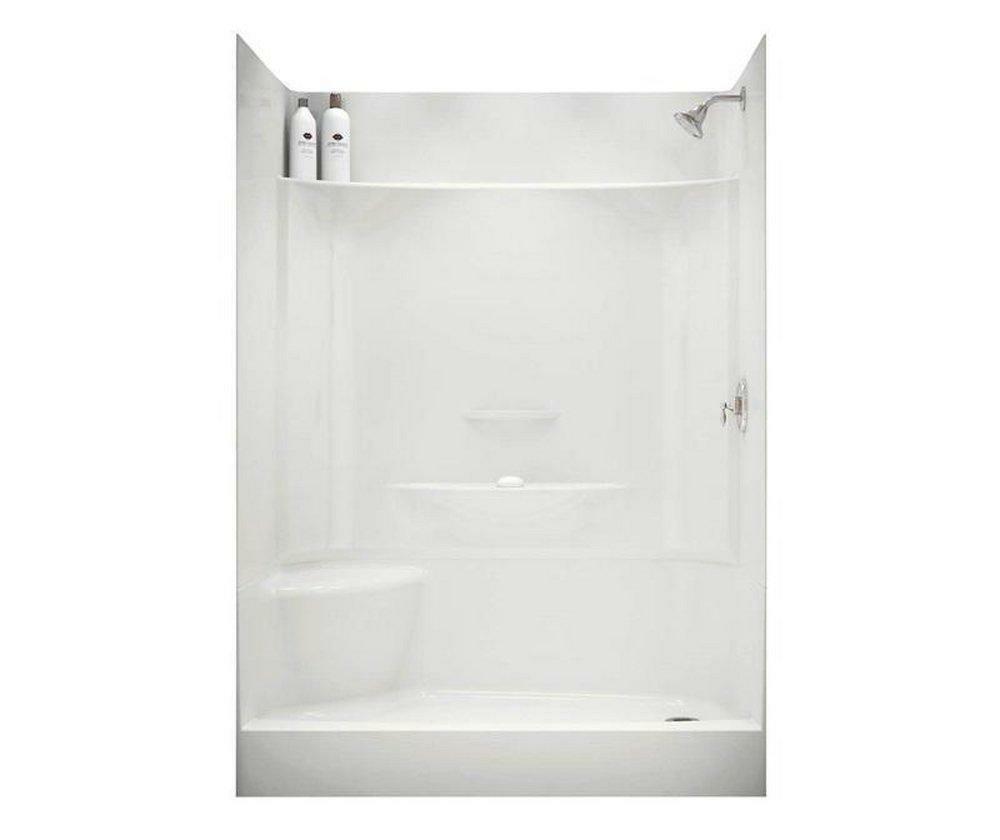 59-3/4 X 30 X 83-1/4 In. Alcove Left Drain Shower Unit In White Bathtubs & Showers