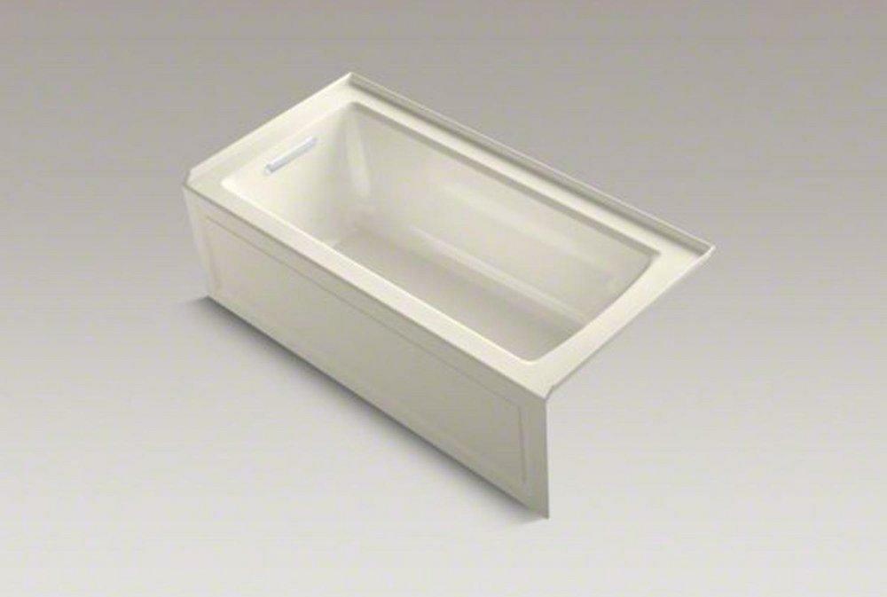 60 In. X 30 In. Soaker Alcove Bathtub With Left Drain In Biscuit Alcove Bathtubs Biscuit