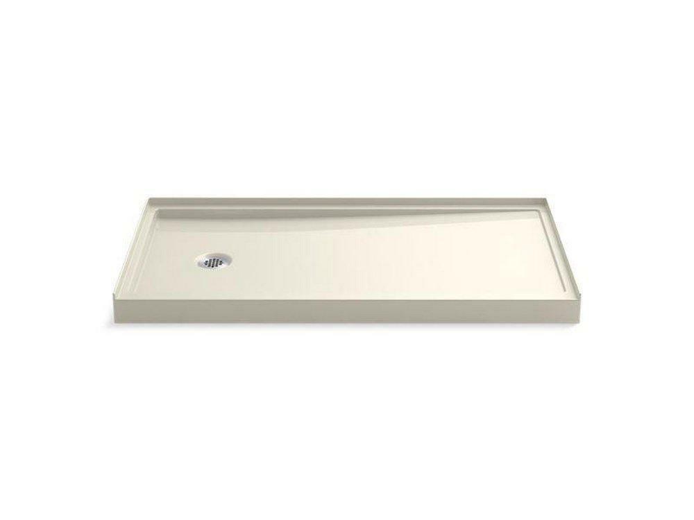 60 In. X 32 In. Shower Base With Left Drain In Biscuit Bathtubs & Showers Biscuit