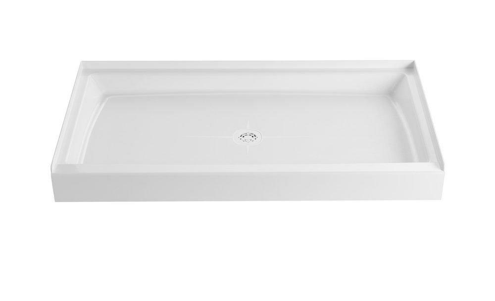 60 In. X 34 In. Shower Base With Center Drain In White Bathtubs & Showers