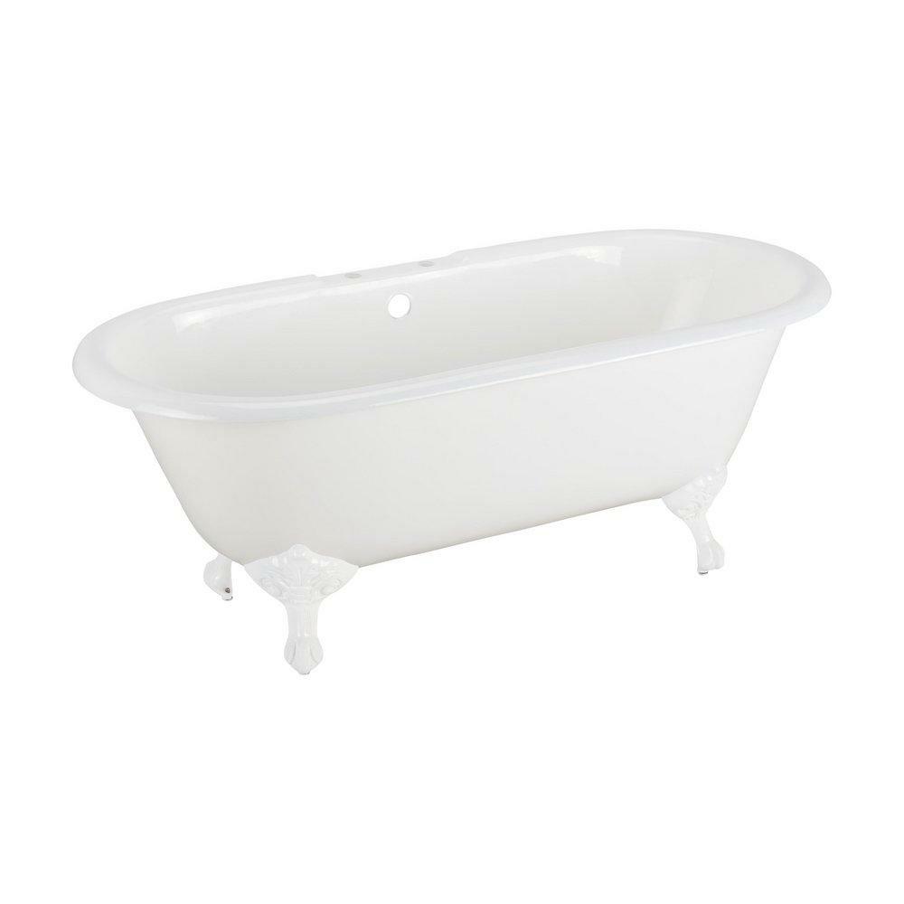 66 X 31 In. Freestanding Bathtub Offset Drain In White Bathtubs & Showers White