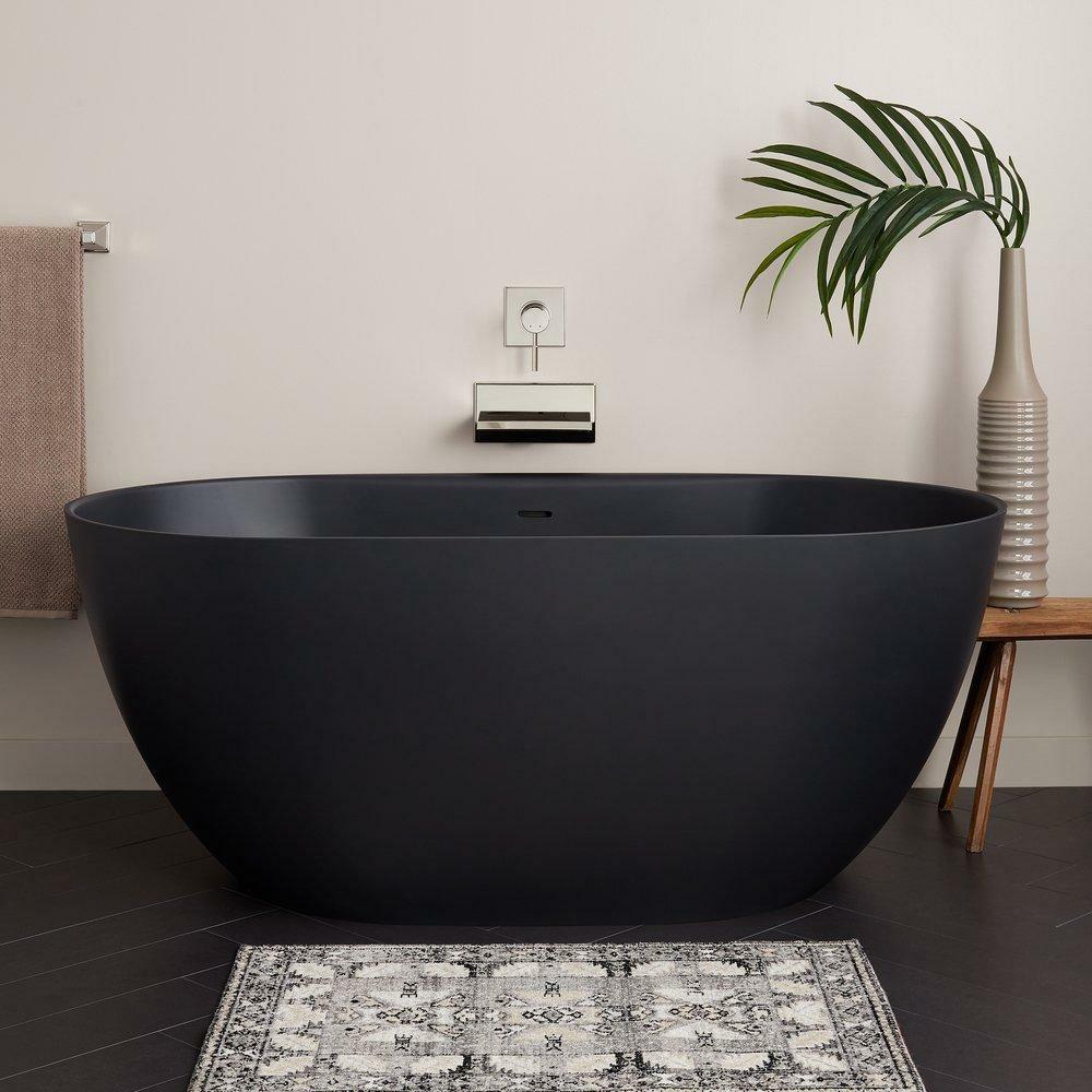 66 X 32 In. Freestanding Bathtub Center In Matte Black Bathtubs & Showers Matte Black