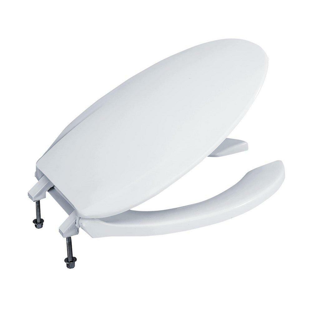 Elongated Open Front Toilet Seat With Cover In Cotton Toilet Seat & Bidet Seats Cotton