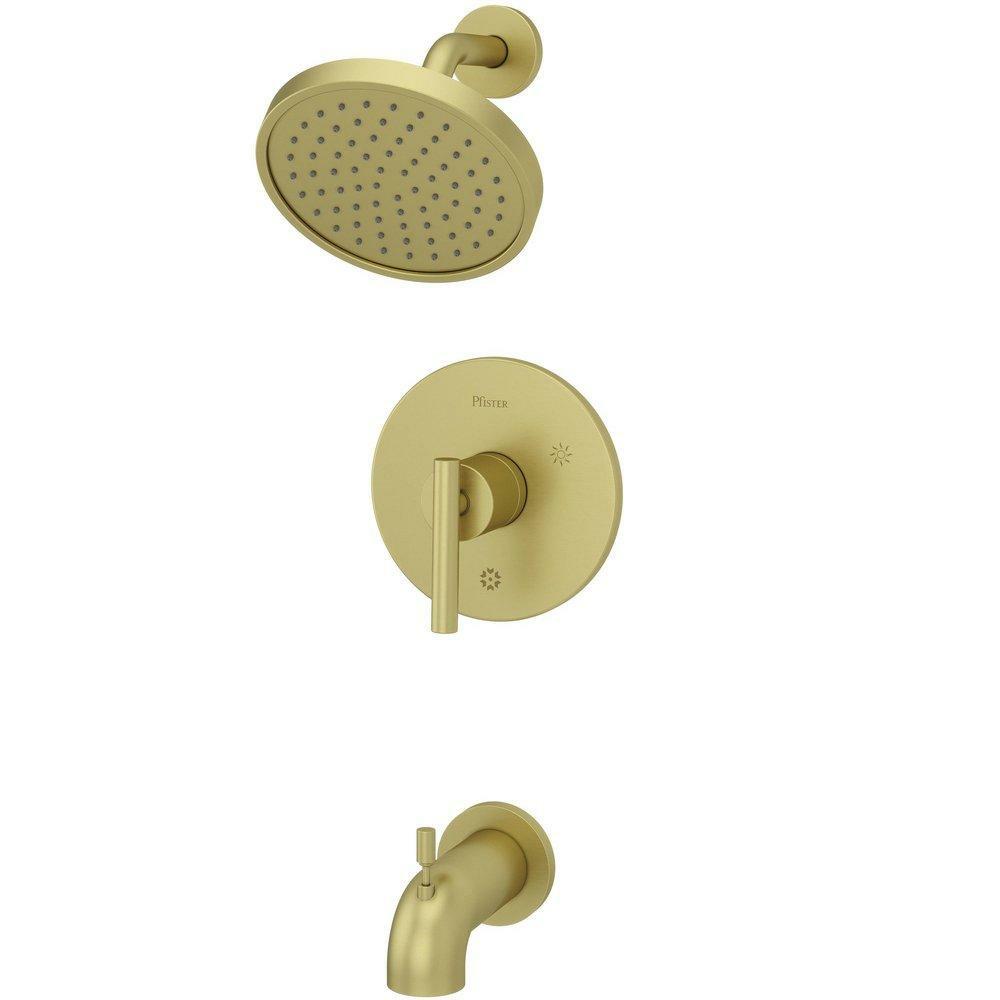 One Handle Single Function Bathtub & Shower Faucet In Brushed Gold (Trim Only) Bathroom Faucets Brushed Gold