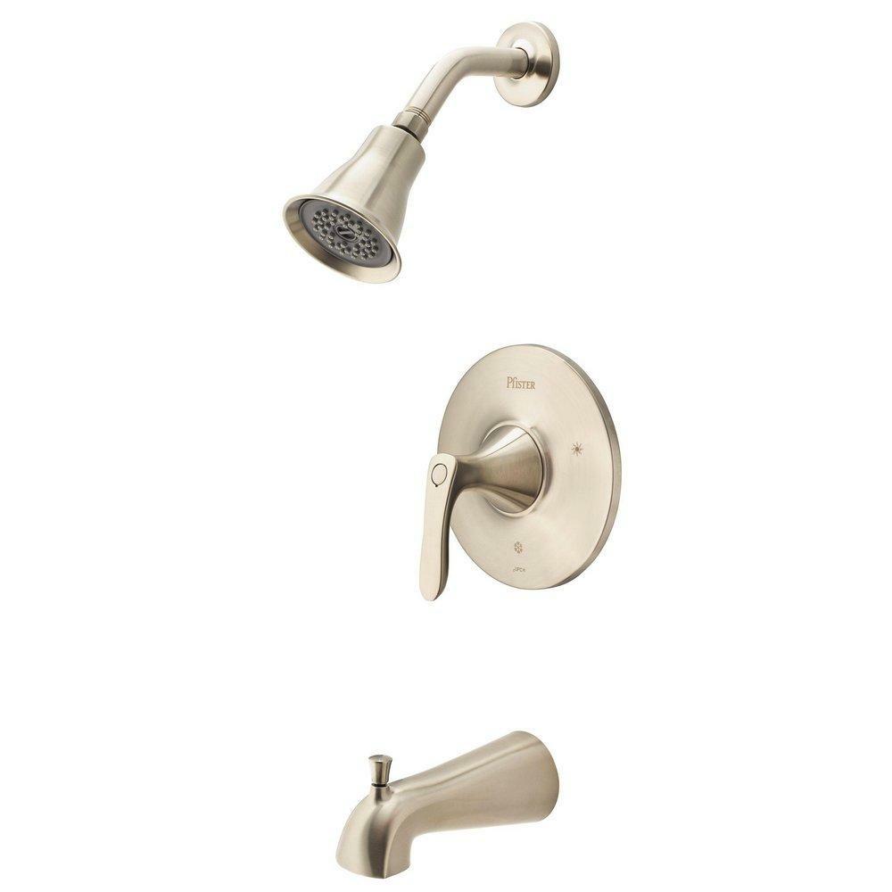 One Handle Single Function Bathtub & Shower Faucet In Brushed Nickel (Trim Only) Bathroom Faucets Brushed Nickel