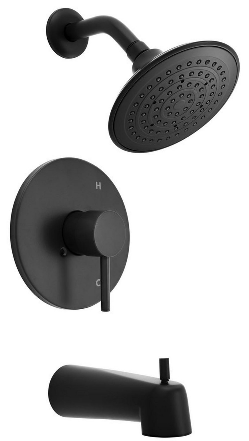 One Handle Single Function Bathtub & Shower Faucet In Matte Black (Trim Only) Bathroom Faucets Matte Black