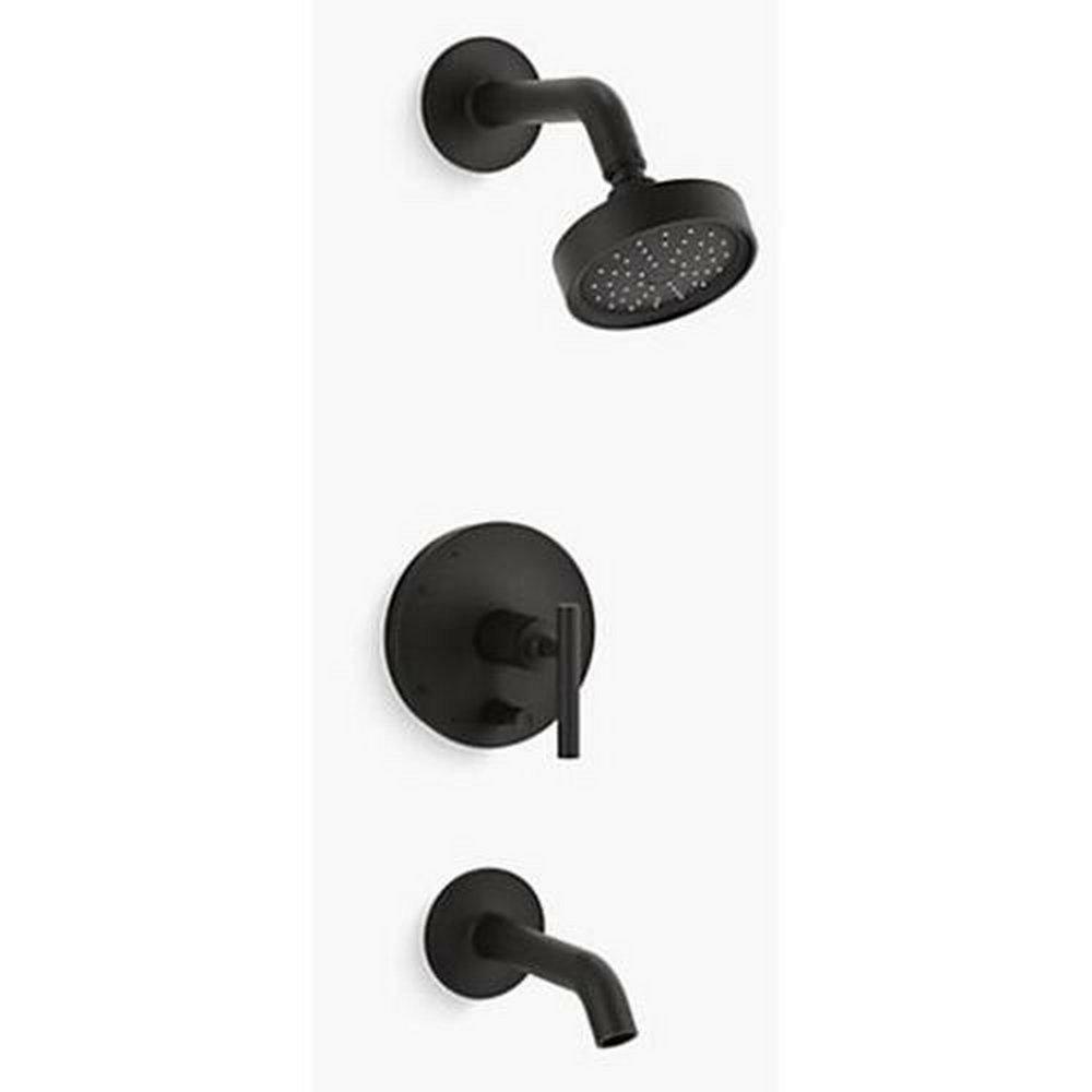 One Handle Single Function Bathtub & Shower Faucet In Matte Black (Trim Only) Bathroom Faucets Matte Black