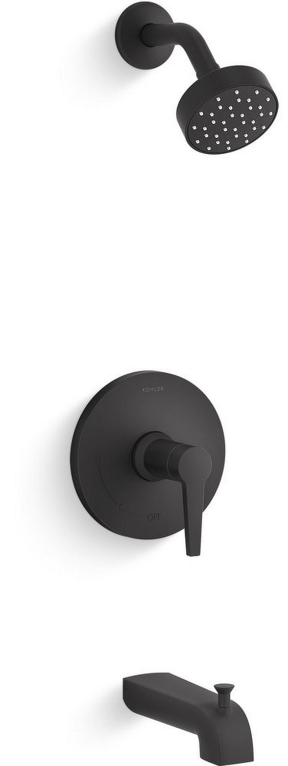 One Handle Single Function Bathtub & Shower Faucet In Matte Black (Trim Only) Bathroom Faucets Matte Black