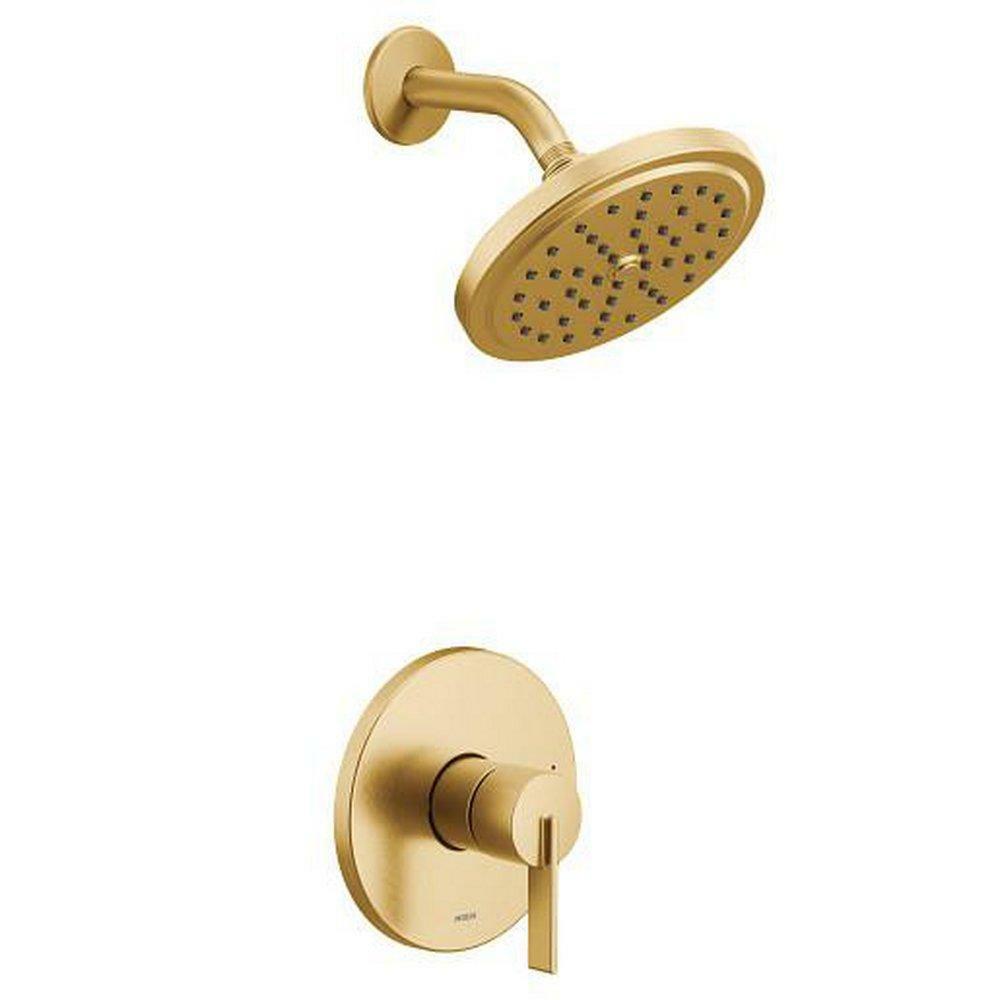 One Handle Single Function Shower Faucet In Brushed Gold (Trim Only) Bathroom Faucets Brushed Gold