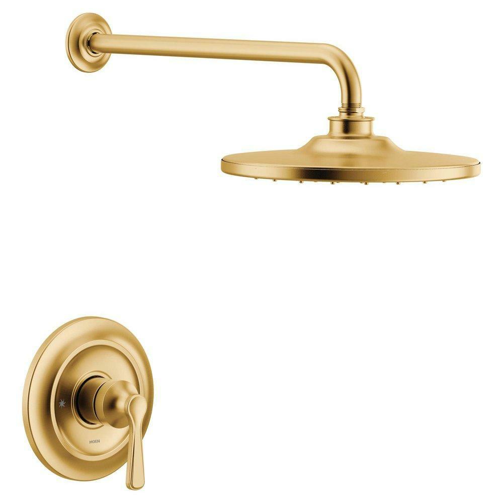 One Handle Single Function Shower Faucet In Brushed Gold (Trim Only) Bathroom Faucets Brushed Gold