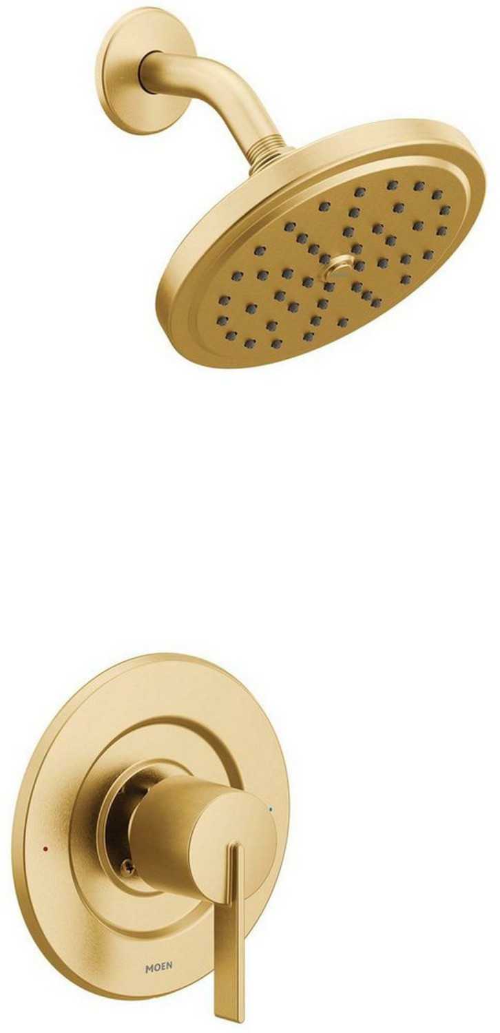 One Handle Single Function Shower Faucet In Brushed Gold (Trim Only) Bathroom Faucets Brushed Gold