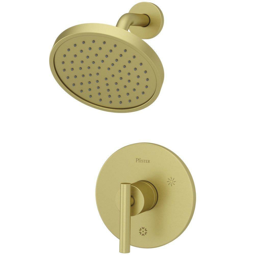 One Handle Single Function Shower Faucet In Brushed Gold (Trim Only) Bathroom Faucets Brushed Gold