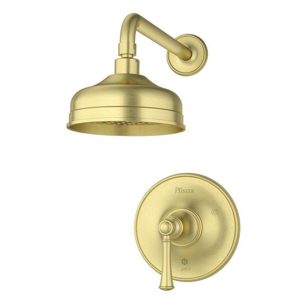 One Handle Single Function Shower Faucet In Brushed Gold (Trim Only) Bathroom Faucets Brushed Gold