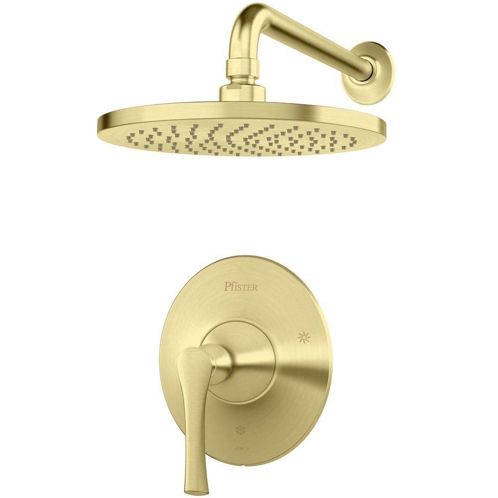 One Handle Single Function Shower Faucet In Brushed Gold (Trim Only) Bathroom Faucets Brushed Gold