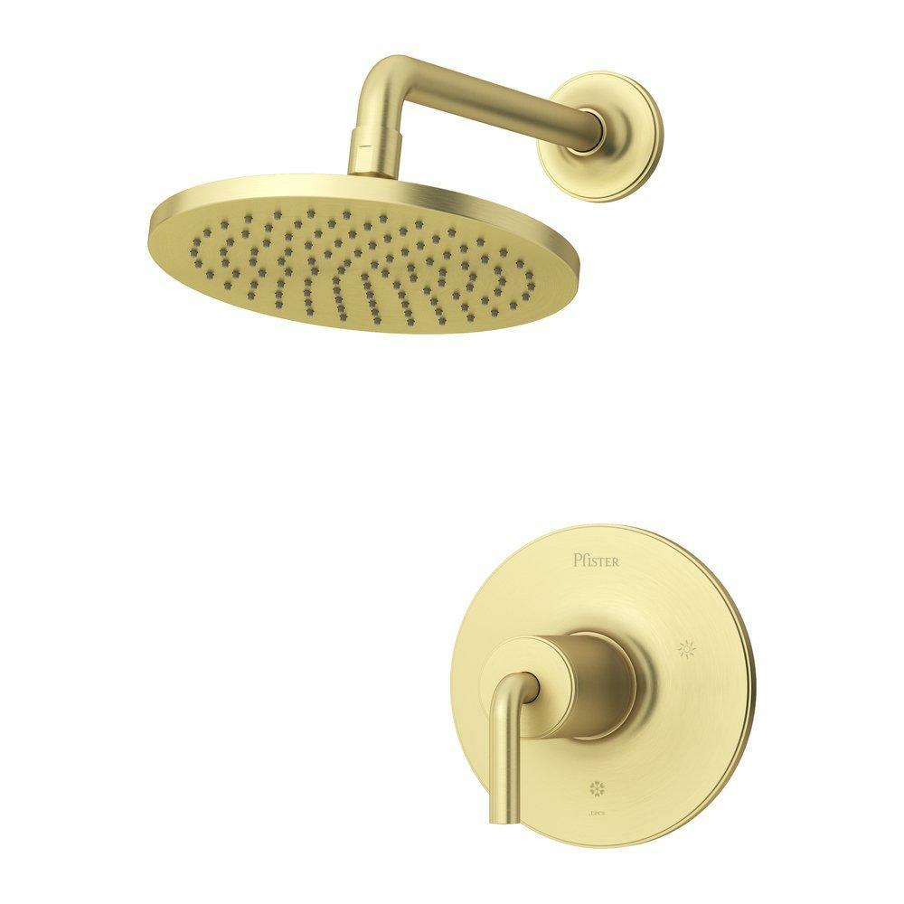 One Handle Single Function Shower Faucet In Brushed Gold (Trim Only) Bathroom Faucets Brushed Gold