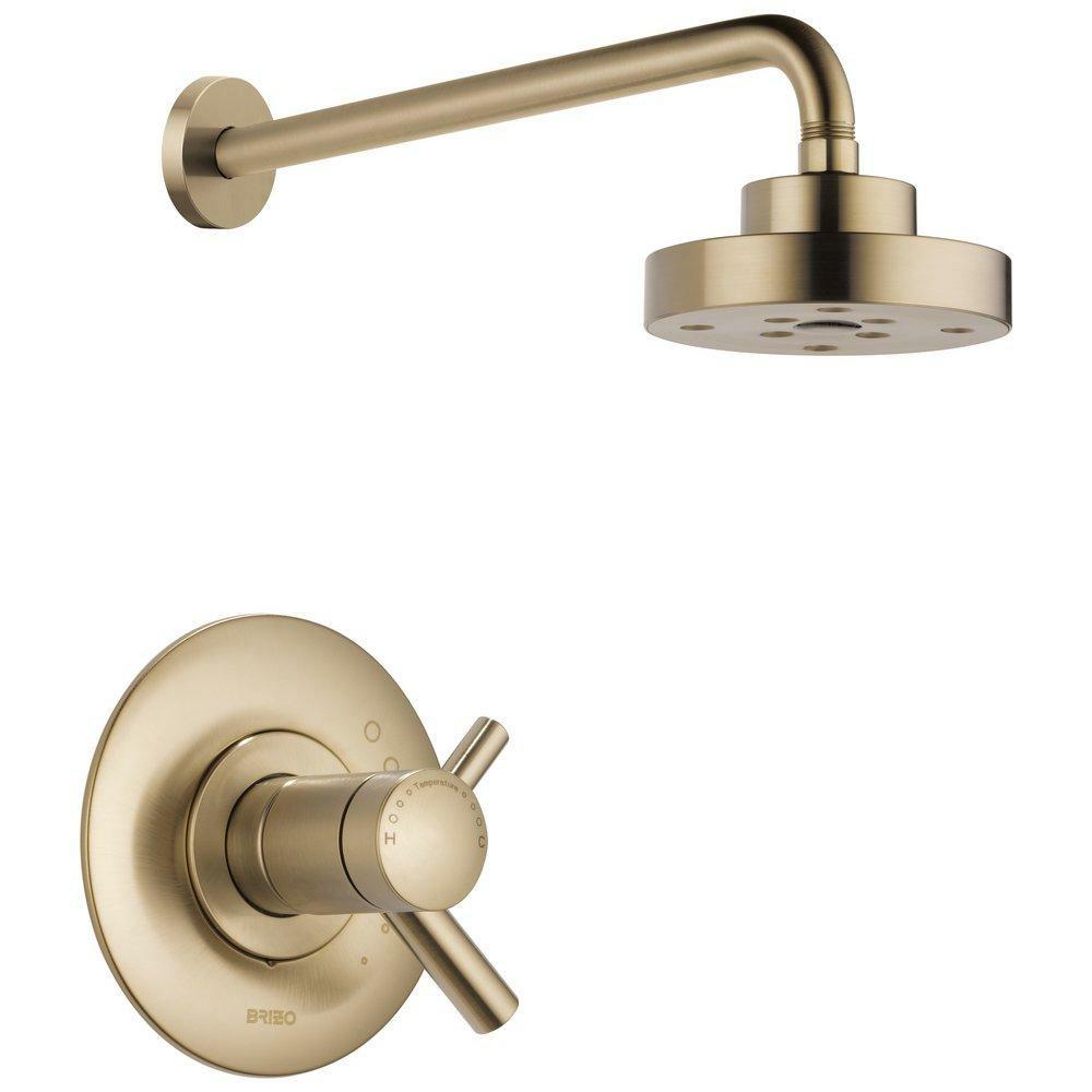 One Handle Single Function Shower Faucet In Luxe Gold (Trim Only) Bathroom Faucets Luxe Gold