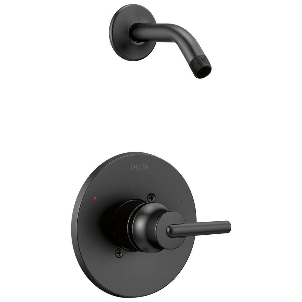 One Handle Single Function Shower Faucet In Matte Black (Trim Only) Bathroom Faucets Matte Black