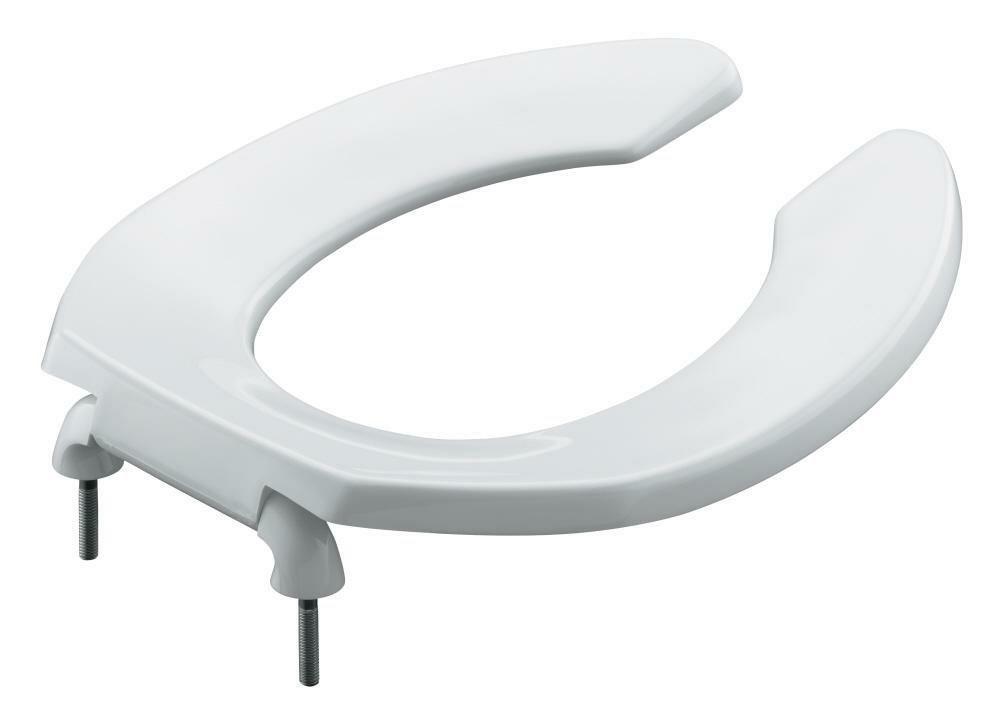 Round Open Front Toilet Seat In White Toilet Seat & Bidet Seats White