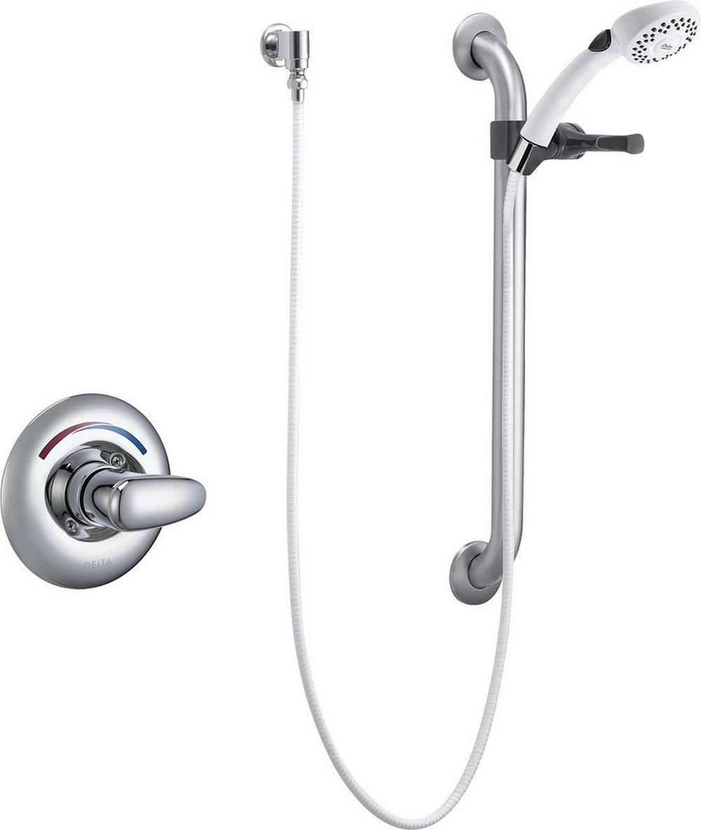 Single Handle Dual Function Shower System In Polished Chrome Plated Bathroom Faucets Chrome