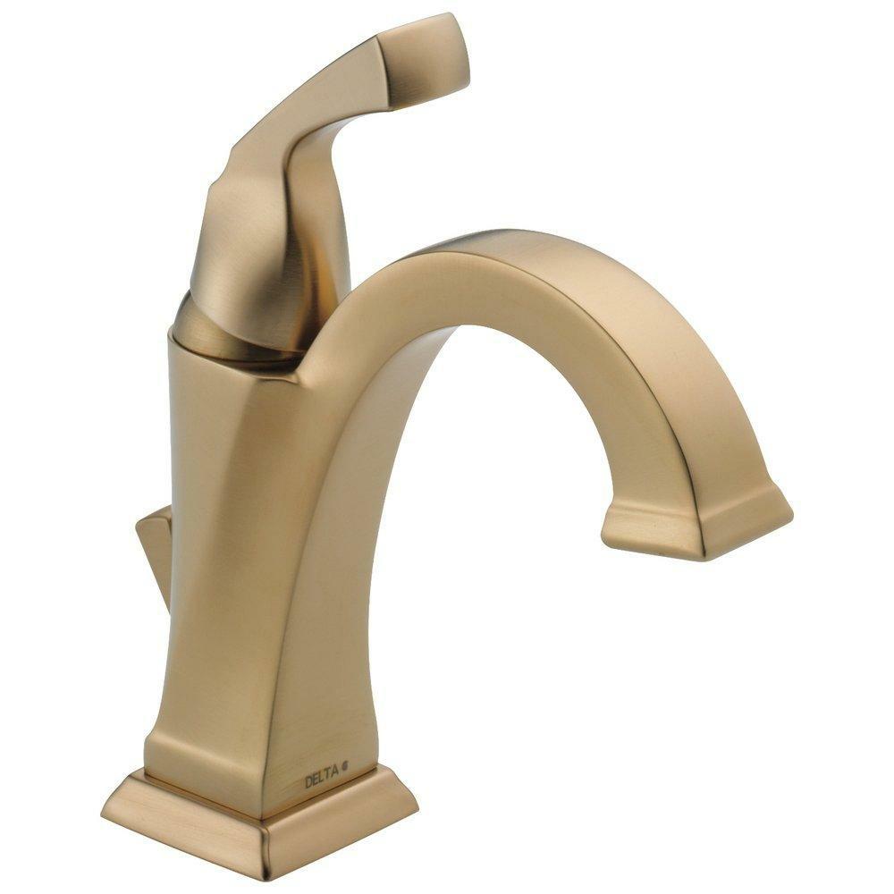 Single Handle Monoblock Bathroom Sink Faucet In Brilliance® Champagne Bronze Bathroom Faucets Brilliance Champagne Bronze