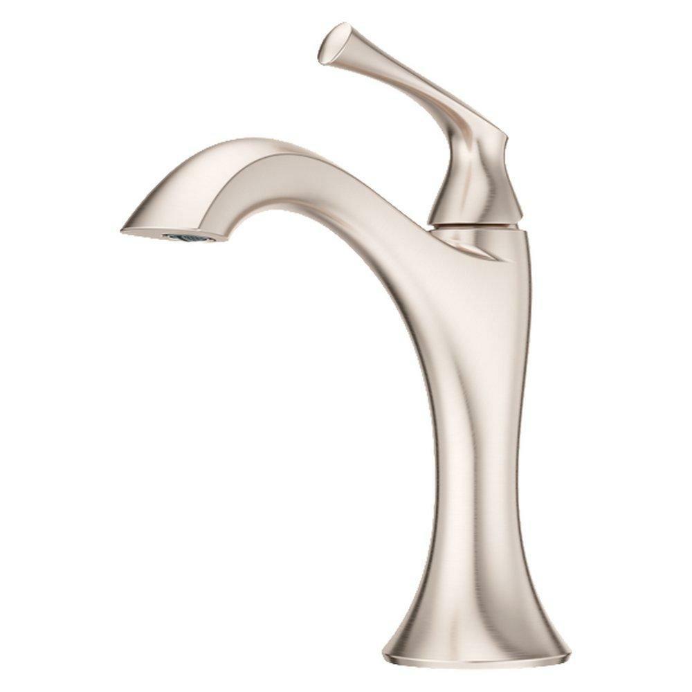 Single Handle Monoblock Bathroom Sink Faucet In Brushed Nickel Bathroom Faucets Brushed Nickel