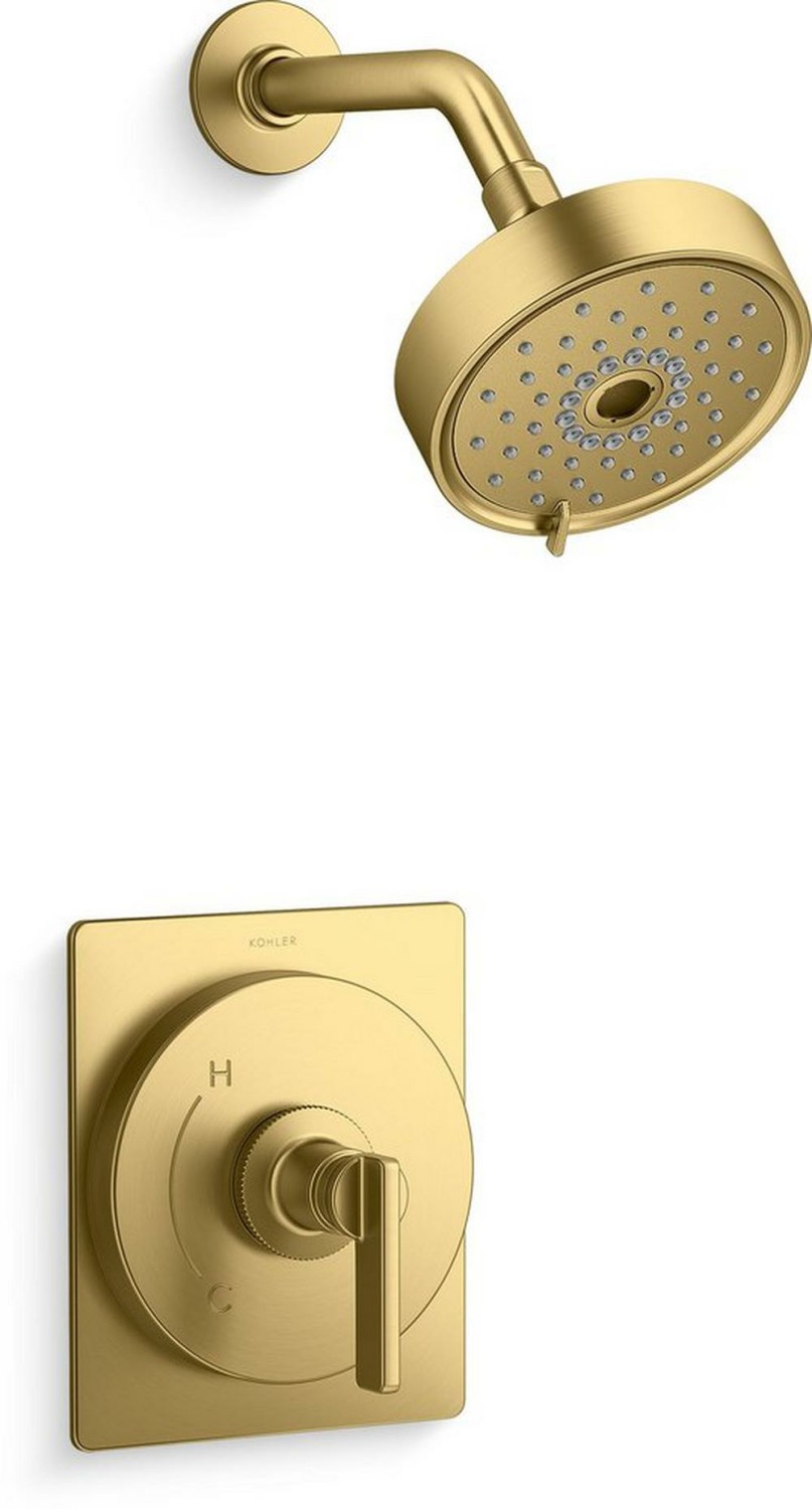 Single Handle Multi Shower Faucet In Vibrant Brushed Moderne Brass Bathroom Faucets