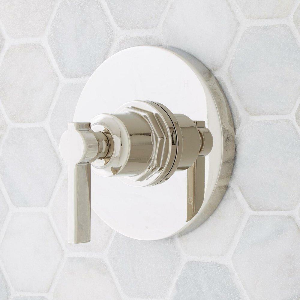 Single Handle Pressure Balancing Valve Trim In Polished Nickel Bathroom Faucets Polished Nickel