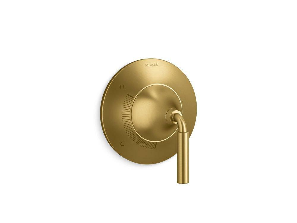 Single Handle Pressure Balancing Valve Trim In Vibrant® Brushed Moderne Brass Bathroom Faucets Vibrant Brushed Moderne Brass