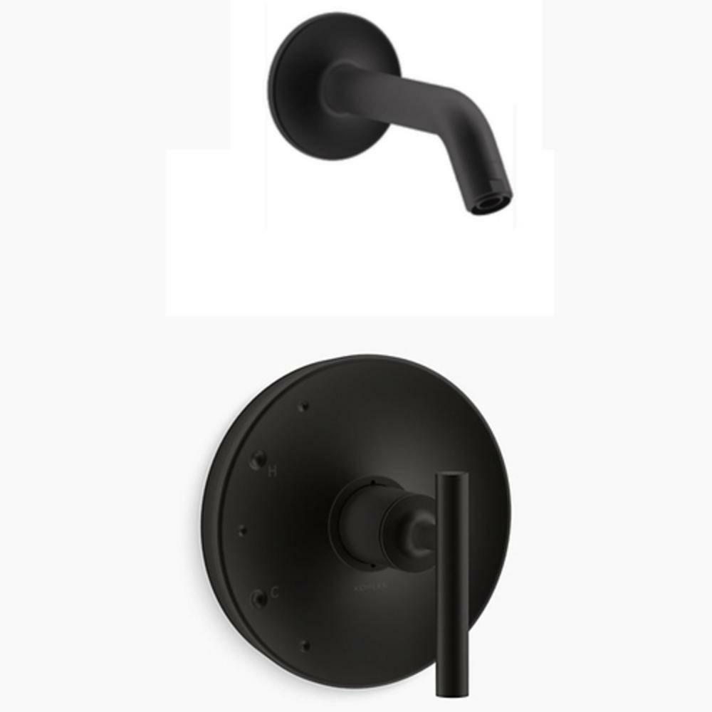 Single Handle Shower Faucet In Matte Black (Trim Only) Bathroom Faucets Matte Black